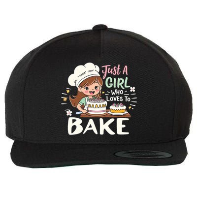 Just A Who Loves To Bake Cute Baking Graphic Cool Gift Wool Snapback Cap