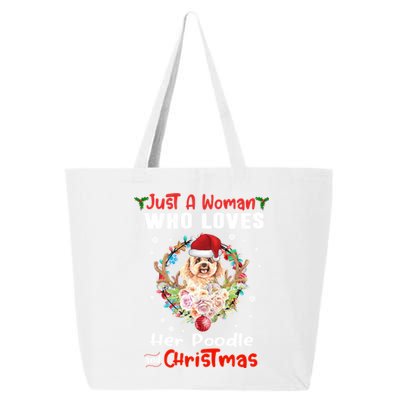 Just A Who Loves Her Poodle Dog And Christmas Xmas Gift 25L Jumbo Tote