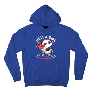 Just A Who Loves Pandas Valentines Day Panda Bear Funny Gift Cute Gift Hoodie