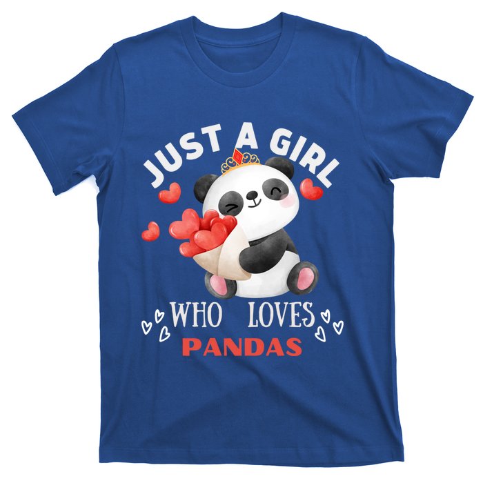 Just A Who Loves Pandas Valentines Day Panda Bear Funny Gift Cute Gift T-Shirt