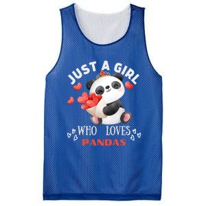 Just A Who Loves Pandas Valentines Day Panda Bear Funny Gift Cute Gift Mesh Reversible Basketball Jersey Tank