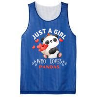 Just A Who Loves Pandas Valentines Day Panda Bear Funny Gift Cute Gift Mesh Reversible Basketball Jersey Tank