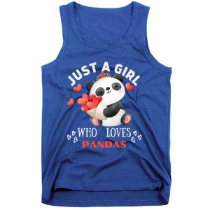 Just A Who Loves Pandas Valentines Day Panda Bear Funny Gift Cute Gift Tank Top