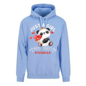 Just A Who Loves Pandas Valentines Day Panda Bear Funny Gift Cute Gift Unisex Surf Hoodie