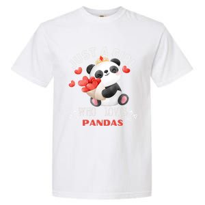 Just A Who Loves Pandas Valentines Day Panda Bear Funny Gift Cute Gift Garment-Dyed Heavyweight T-Shirt