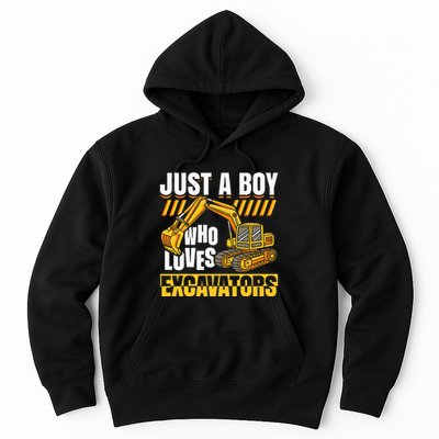 Just A Who Loves Excavators Construction Vehicle Funny Hoodie