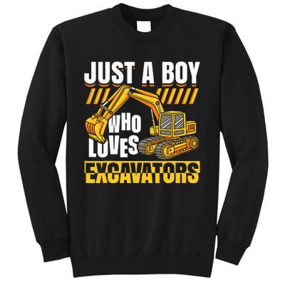 Just A Who Loves Excavators Construction Vehicle Funny Sweatshirt