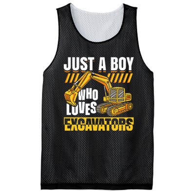 Just A Who Loves Excavators Construction Vehicle Funny Mesh Reversible Basketball Jersey Tank