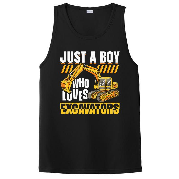 Just A Who Loves Excavators Construction Vehicle Funny PosiCharge Competitor Tank