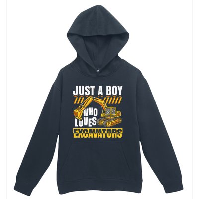 Just A Who Loves Excavators Construction Vehicle Funny Urban Pullover Hoodie