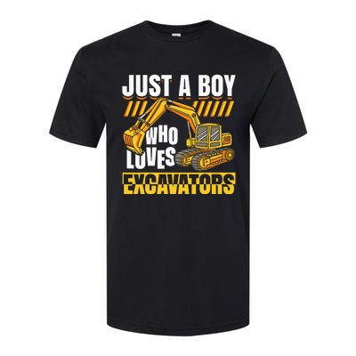 Just A Who Loves Excavators Construction Vehicle Funny Softstyle® CVC T-Shirt