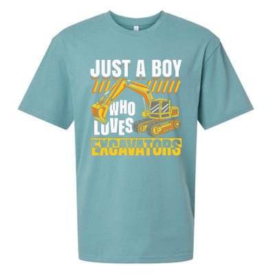 Just A Who Loves Excavators Construction Vehicle Funny Sueded Cloud Jersey T-Shirt