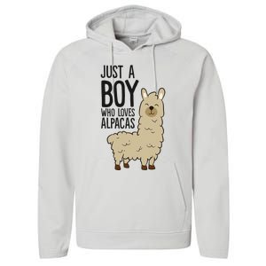 Just a Who Loves Alpacas Funny Alpaca Performance Fleece Hoodie