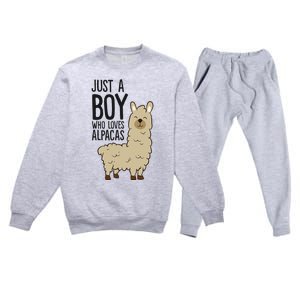 Just a Who Loves Alpacas Funny Alpaca Premium Crewneck Sweatsuit Set