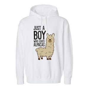 Just a Who Loves Alpacas Funny Alpaca Garment-Dyed Fleece Hoodie