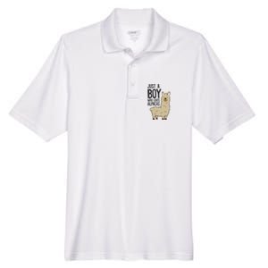 Just a Who Loves Alpacas Funny Alpaca Men's Origin Performance Pique Polo