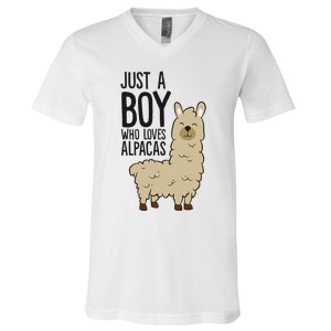 Just a Who Loves Alpacas Funny Alpaca V-Neck T-Shirt