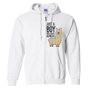 Just a Who Loves Alpacas Funny Alpaca Full Zip Hoodie