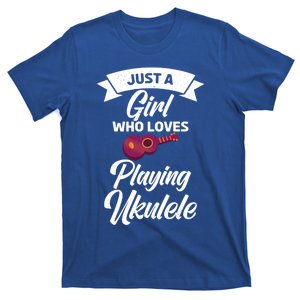 Just A Who Loves Playing Ukulele Uke Ukulele Gift T-Shirt