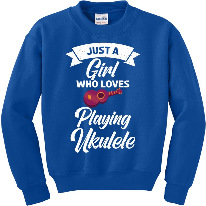 Just A Who Loves Playing Ukulele Uke Ukulele Gift Kids Sweatshirt