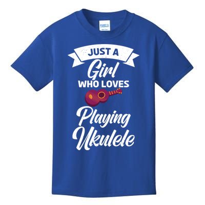 Just A Who Loves Playing Ukulele Uke Ukulele Gift Kids T-Shirt