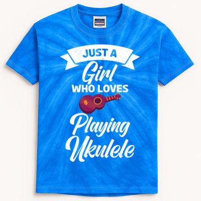 Just A Who Loves Playing Ukulele Uke Ukulele Gift Kids Tie-Dye T-Shirt