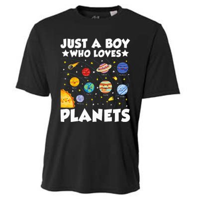 Just A Who Loves Planets Solar System Space Science Geek Cooling Performance Crew T-Shirt