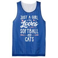 Just A Who Loves Softball And Cats Gift Gift Mesh Reversible Basketball Jersey Tank