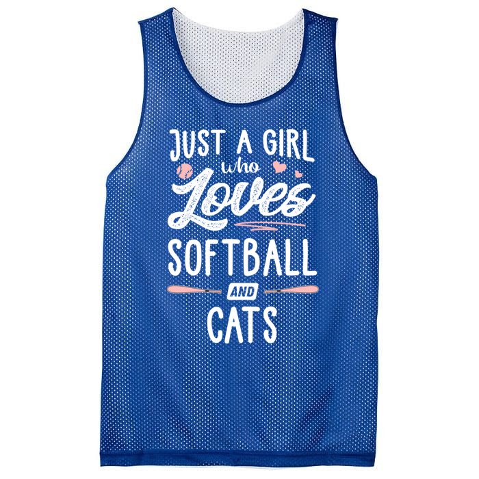 Just A Who Loves Softball And Cats Gift Gift Mesh Reversible Basketball Jersey Tank