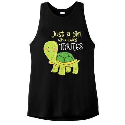 Just A Who Loves Turtles Sea Turtle Gift Ladies PosiCharge Tri-Blend Wicking Tank