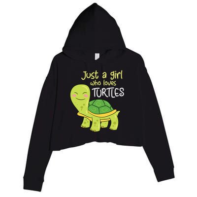 Just A Who Loves Turtles Sea Turtle Gift Crop Fleece Hoodie