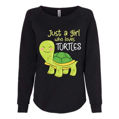 Just A Who Loves Turtles Sea Turtle Gift Womens California Wash Sweatshirt