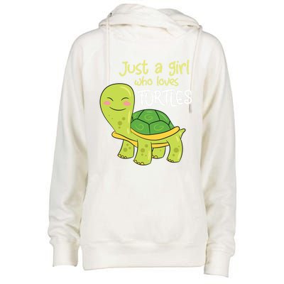 Just A Who Loves Turtles Sea Turtle Gift Womens Funnel Neck Pullover Hood