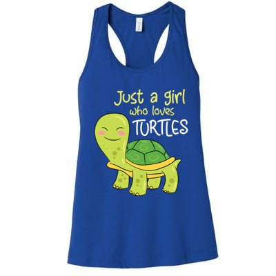 Just A Who Loves Turtles Sea Turtle Gift Women's Racerback Tank