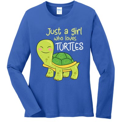 Just A Who Loves Turtles Sea Turtle Gift Ladies Long Sleeve Shirt