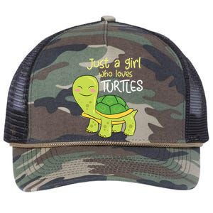 Just A Who Loves Turtles Sea Turtle Gift Retro Rope Trucker Hat Cap