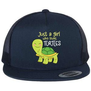 Just A Who Loves Turtles Sea Turtle Gift Flat Bill Trucker Hat