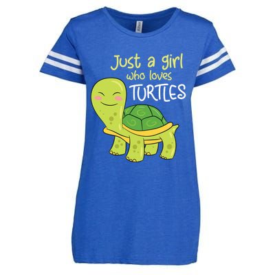 Just A Who Loves Turtles Sea Turtle Gift Enza Ladies Jersey Football T-Shirt