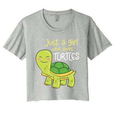 Just A Who Loves Turtles Sea Turtle Gift Women's Crop Top Tee