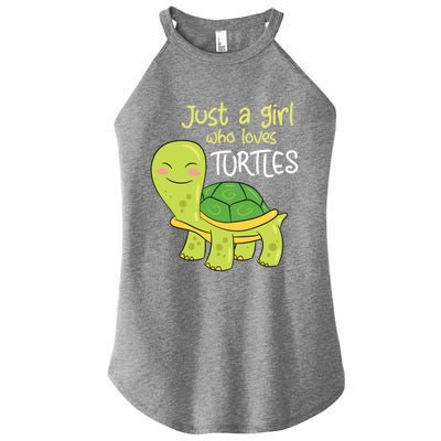 Just A Who Loves Turtles Sea Turtle Gift Women's Perfect Tri Rocker Tank