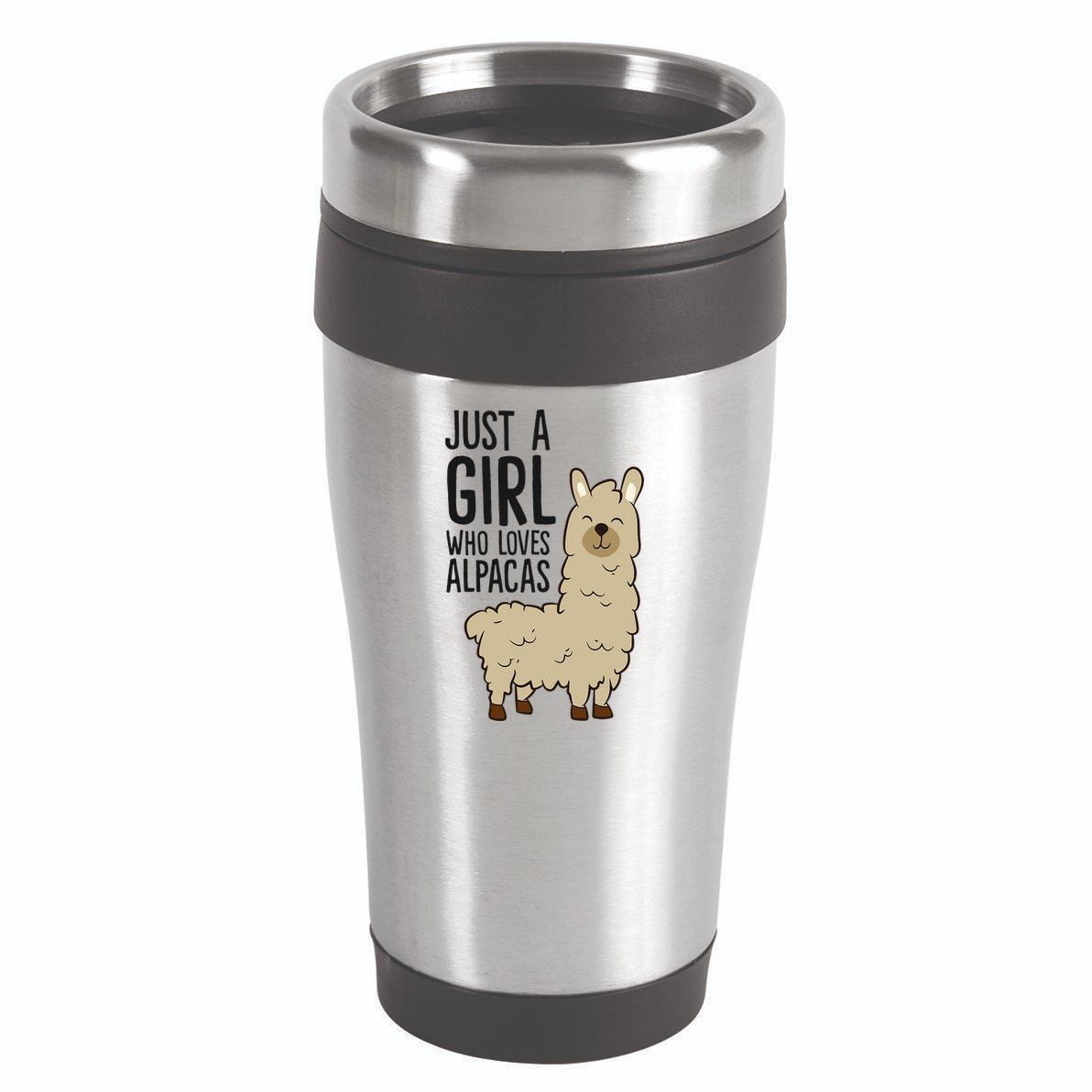 Just a Who Loves Alpacas Funny Alpaca 16oz Travel Tumbler