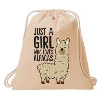 Just a Who Loves Alpacas Funny Alpaca Drawstring Bag