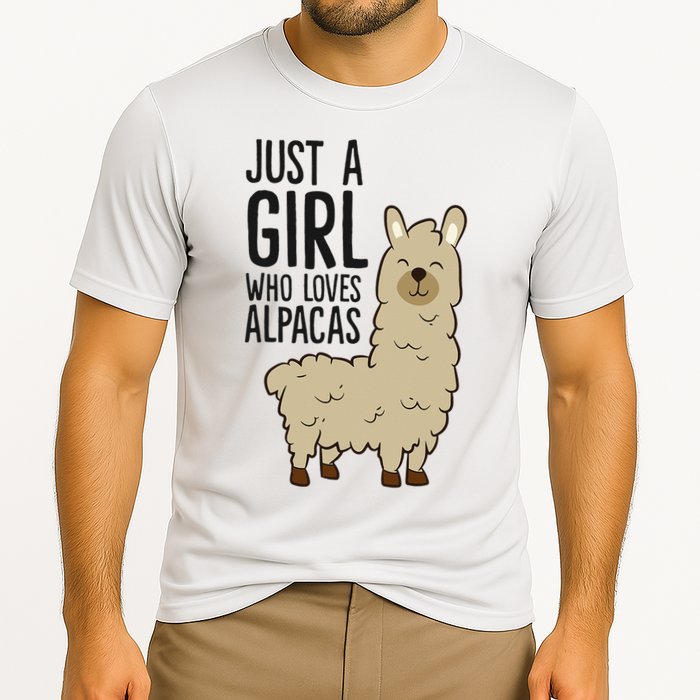 Just a Who Loves Alpacas Funny Alpaca Cooling Performance Crew T-Shirt
