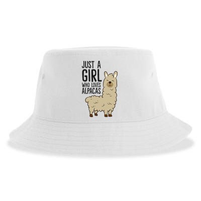 Just a Who Loves Alpacas Funny Alpaca Sustainable Bucket Hat