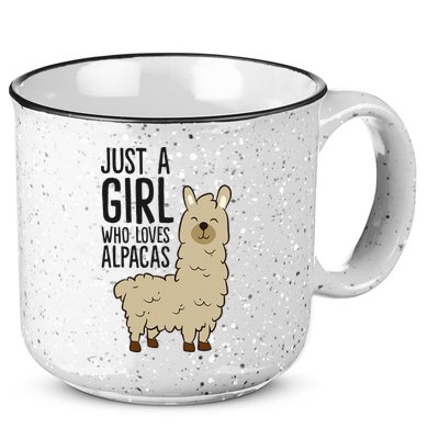 Just a Who Loves Alpacas Funny Alpaca 15oz Campfire Ceramic Mug