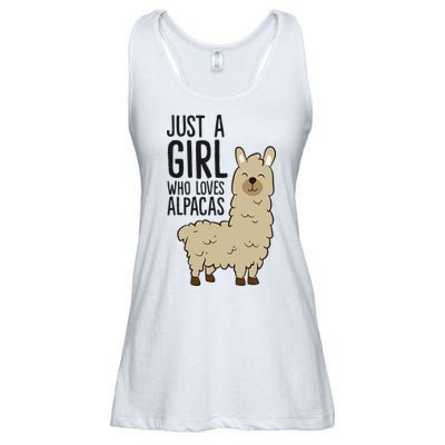 Just a Who Loves Alpacas Funny Alpaca Ladies Essential Flowy Tank