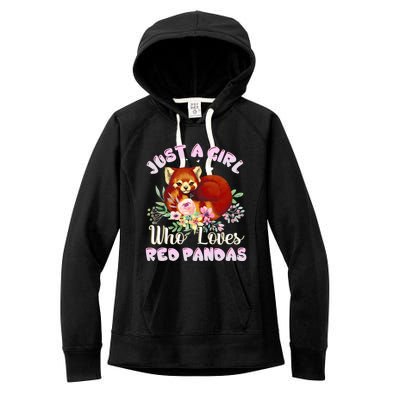 Just A Who Loves Red Pandas Cute Gift Women's Fleece Hoodie