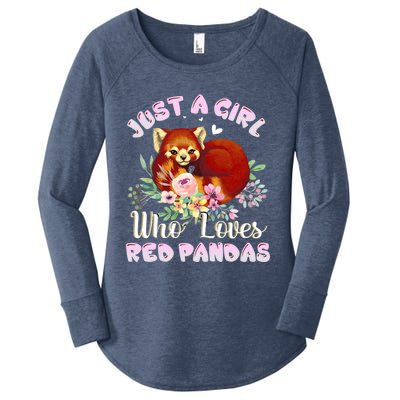 Just A Who Loves Red Pandas Cute Gift Women's Perfect Tri Tunic Long Sleeve Shirt