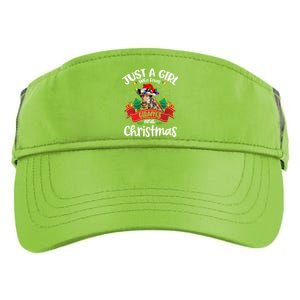 Just A Who Loves Giraffes And Christmas Santa Hat Lights Gift Adult Drive Performance Visor