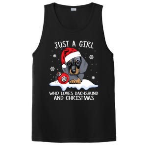 Just A Who Loves Dachshund And Christmas Dachshund Xmas Gift PosiCharge Competitor Tank